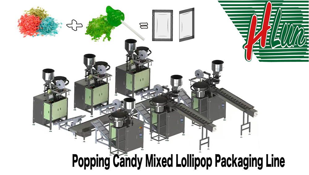 Ligne d'alimentation et d'emballage automatique &agrave; 6 stations pour produits mixtes de bonbons et de sucettes &eacute;clatantes