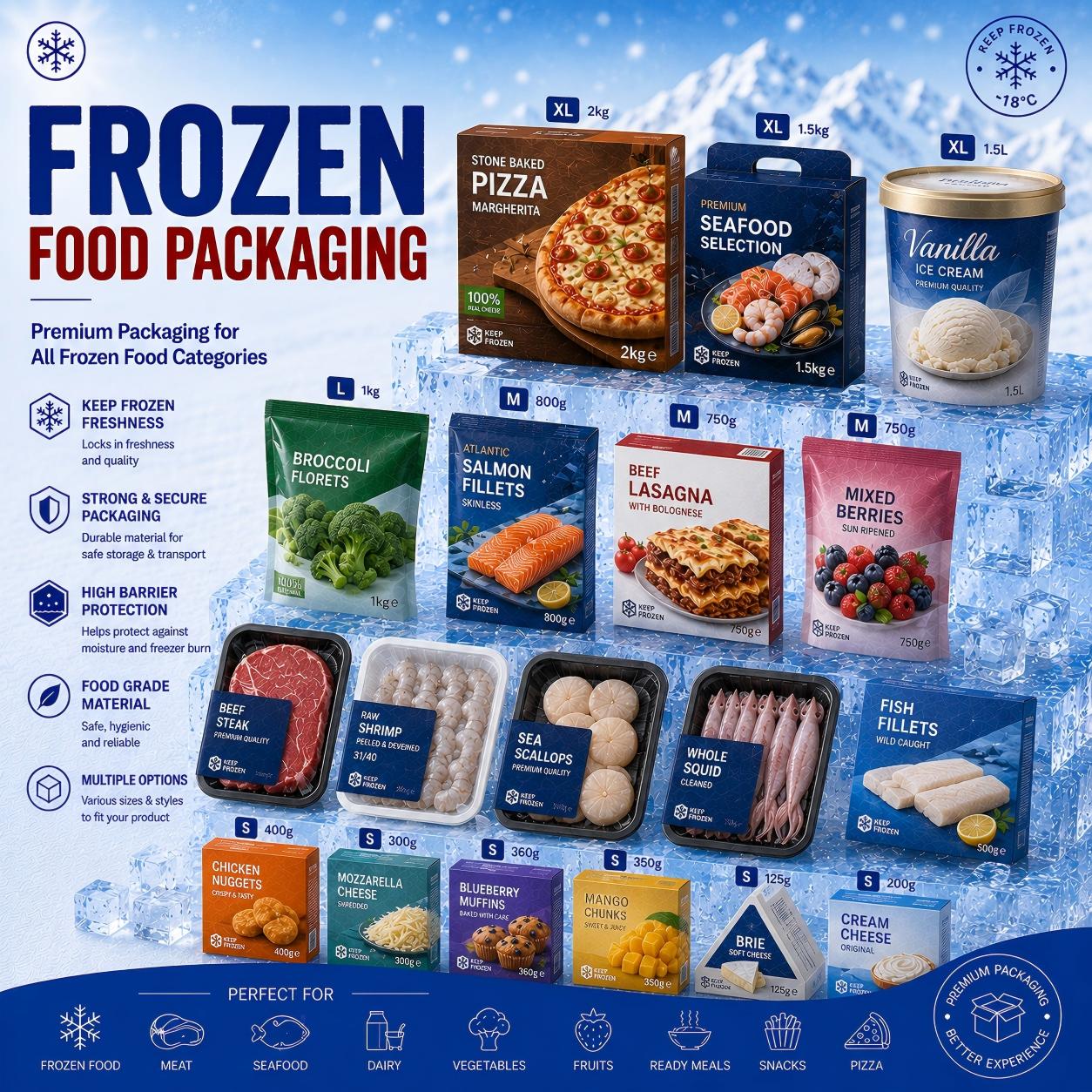 Emballage en papier pour aliments surgel&eacute;s